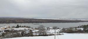vistas a un lago con nieve en el suelo en House 33, en Stari Slankamen