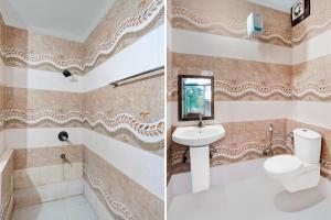ein Badezimmer mit Waschbecken und Toilette in der Unterkunft Hotel O N Nature Green in Noida + 19 Fotos