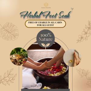 a flyer for a hotel foot soak with a woman in a bowl of food at Diana Cruises Halong Bay - Luxury by Venus Group in Ha Long