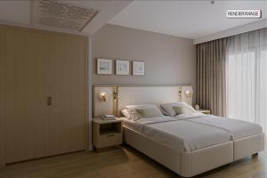 een slaapkamer met een groot wit bed en een raam bij Side Star Beach Hotel - Ultra All Inclusive in Side +35 foto's