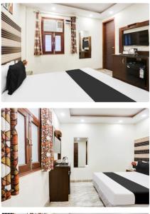 Ένα ή περισσότερα κρεβάτια σε δωμάτιο στο Family Hotel Shiva