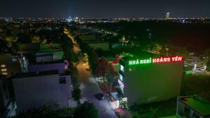 an aerial view of a city at night at Nhà Nghỉ Hoàng Yến in Cái Răng