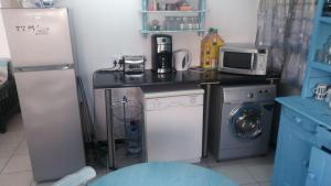a kitchen with a refrigerator and a washing machine at Christmas Rock, East London in Christmas Vale +8 photos