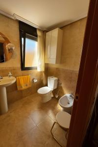 アルマサンにあるEntre Árboles y Ríoのトイレと洗面台のあるバスルーム