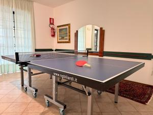 Montegrino ValtravagliaにあるHotel Montegrino Lakeviewの鏡付きの部屋の卓球台