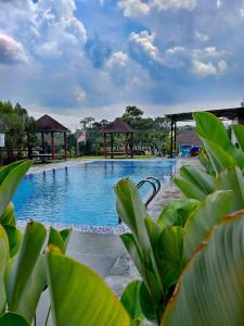 a large swimming pool with a gazebo at Laman Gadang in Johol +8 photos