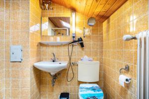 a bathroom with a sink and a toilet at Schaumann’s Hüs in Hub +17 photos