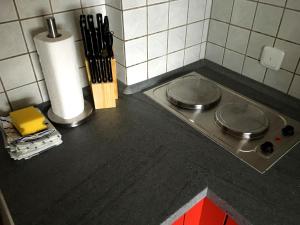 Een keuken of kitchenette bij Arcaden Apartment