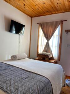 a bedroom with a large bed and a window at La Vita CdelU in Concepción del Uruguay