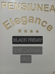a sign that reads black friday with the words black friday reduced at Pension Elegance in Gura Humorului