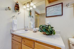 a bathroom with a sink and a mirror at Boat House in Soda Springs +21 photos