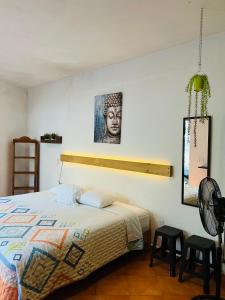 Ένα ή περισσότερα κρεβάτια σε δωμάτιο στο Única habitación privada y céntrica