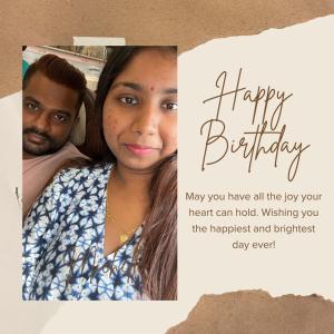 a man and a woman with a happy birthday card at Jasmine Chill Cafe & Guest House in Chilaw