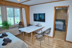 TV a/nebo společenská místnost v ubytování Kiwi Chalet - Mountain Views & Cozy NZ Vibes