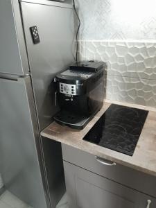Η κουζίνα ή μικρή κουζίνα στο Студия в ЖК Бартоломео с кофемашиной +5 φωτογραφίες