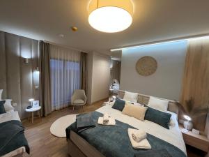 Postel nebo postele na pokoji v ubytování HorizOND Vendégház