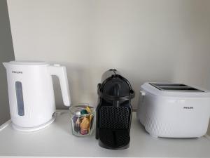 a kitchen counter with a blender and a toaster at Le Gemmois in Sainte-Gemme-sur-Loire