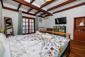 a bedroom with a large bed in a room at Holiday home in Selce 54425 in Selce