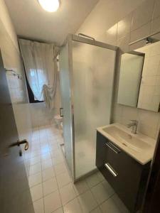 a bathroom with a shower and a sink at One-Bedroom Apartment in Rosolina Mare V in Rosolina Mare