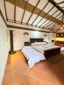 een grote kamer met 2 bedden. bij Apartamento Colonial in Estación El Salto
