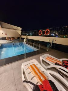 Πισίνα στο ή κοντά στο بيوت عطلات منزال الجبل