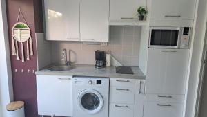 Kuchyň nebo kuchyňský kout v ubytování Rêve Créole, accès piscine, plage et golf + 9 fotografií