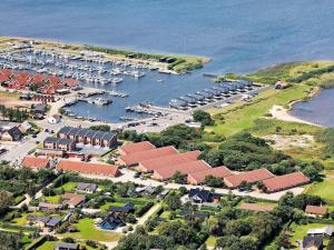an aerial view of a harbor with boats in the water at 6 person holiday home on a holiday park in Hemmet in Hemmet