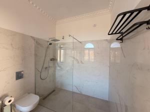 ゲーラにあるPromenaden Hotelのバスルーム(ガラス張りのシャワー、トイレ付) +50枚の写真