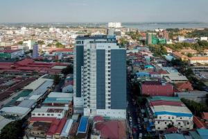 an overhead view of a city with buildings at Poulo Wai Hotel, Trademark Collection by Wyndham in Phnom Penh +262 photos