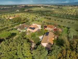 eine Luftansicht eines Hauses auf einem Feld in der Unterkunft Agriturismo La Gatta E L'Olivo in Donoratico