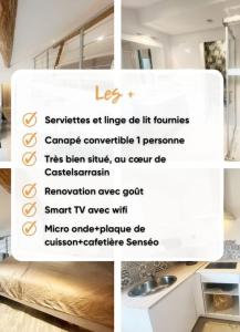 Fotografie z fotogalerie ubytování Studio Mezzanine cozy proche gare et canal du midi v destinaci Castelsarrasin