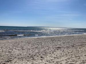 ユリウスルーにあるJuliusruh Bungalow am Strand 16の海を背景にした砂浜