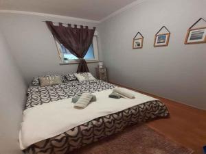 a bedroom with a large bed and a window at Apartment in Rovinj - Istrien 43942 in Štanga