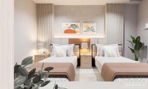 Giường trong phòng chung tại SCN City Hotel Rayong +88 ảnh