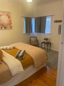 a bedroom with a large bed and a window at Birchmoore Studio in Penola
