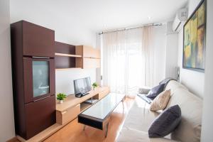 a living room with a couch and a tv at Armilla Apartament in Armilla