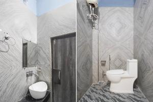 2 fotografias de uma casa de banho com um WC e um chuveiro em Townhouse Central Prayagraj Bus Terminal Formerly Amba Palace em Civil Lines mais 22 fotografias