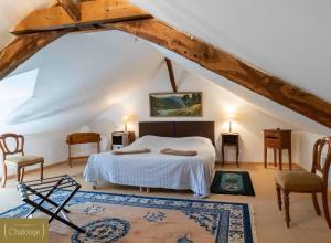 Giường trong phòng chung tại Cottage Chêne - Maisonnette indépendante à la campagne