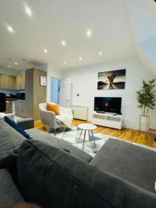 Et opholdsområde på Southsea Modern Apt