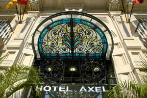 a stained glass window on the side of a building at Axel Hotel Barcelona - Adults Only in Barcelona
