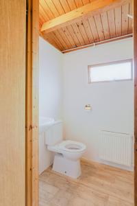 DiffelenにあるGeniet flink in de Appelvinkの白いトイレと窓のあるバスルーム