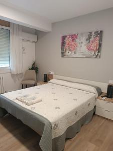 Postel nebo postele na pokoji v ubytování Apartamento Compostela - A Casa de María 2ª Planta