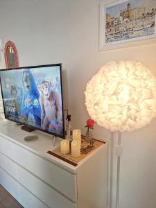 Televiisor ja/või meelelahutuskeskus majutusasutuses Appartement Business Lyon nord Gare & A6