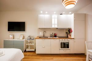 Kuchyň nebo kuchyňský kout v ubytování BGY Maison del Borgo 2