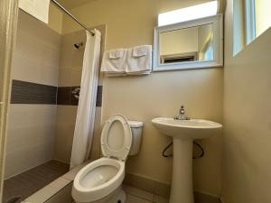 Koupelna v ubytování American Inn