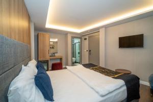 a hotel room with a bed and a television at Hotel Martini in Istanbul