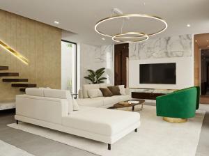 TV a/nebo společenská místnost v ubytování Cedar Crown Villa