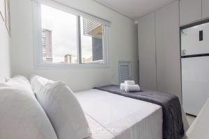 Voodi või voodid majutusasutuse Sua estadia completa em prédio c/ piscina e academia na melhor localização de São Paulo - CARs toas +13 fotot