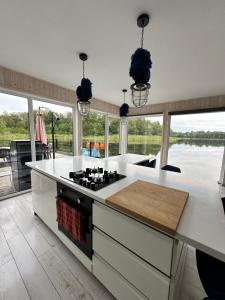 Η κουζίνα ή μικρή κουζίνα στο Dom na wodzie