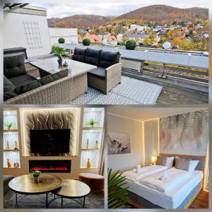 TV a/nebo společenská místnost v ubytování Bergliebe 13 mit großer Terrasse, Tiefgarage & Lift